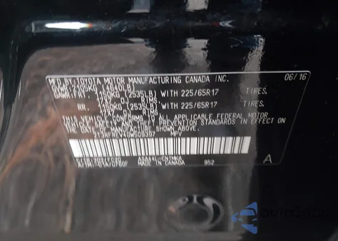 2016 Toyota Rav4 Xle from USA, damaged, VIN 2T3RFREV4GW509397